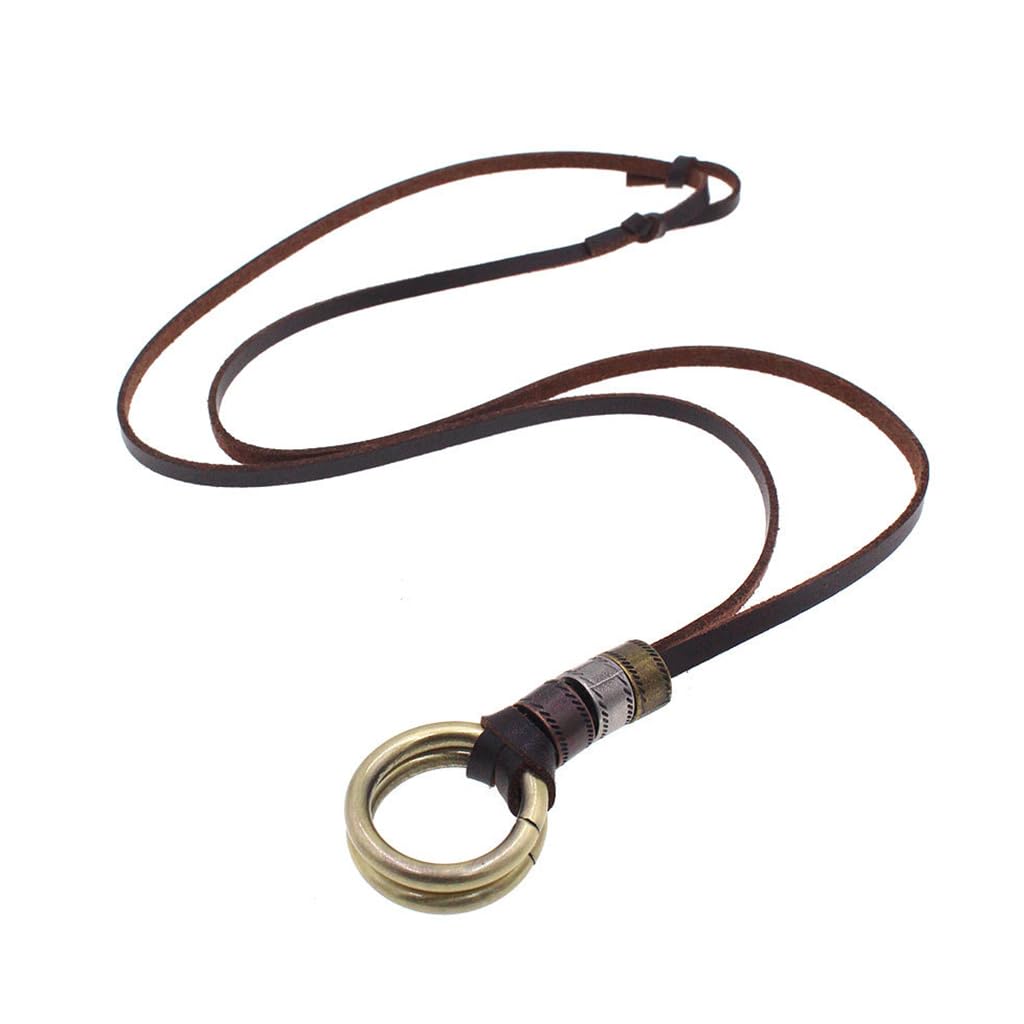 ZIBUYU® Leather Necklace with Stainless Steel Pendant for Men Women ZIBUYU® Leather Necklace with Stainless Steel Pendant for Men Women